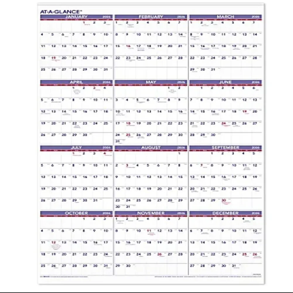 AT-A-GLANCE® 2026 Yearly Wall Calendar, Extra Large, 24